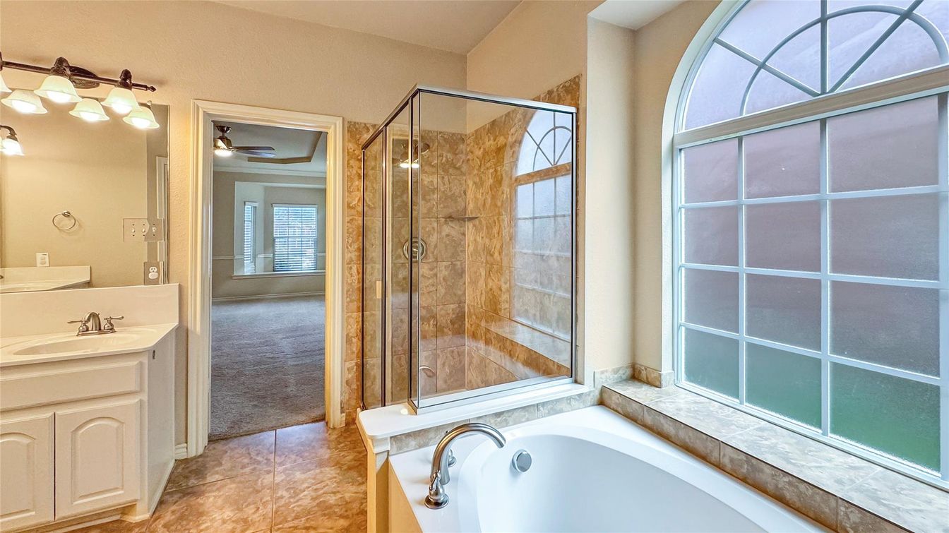 Bathroom, Dual Sink Vanities, Glass Shower, Interior