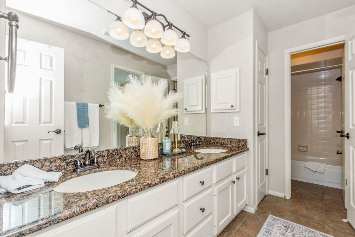Bathroom, Dual Sink Vanities, Glass Shower, Interior