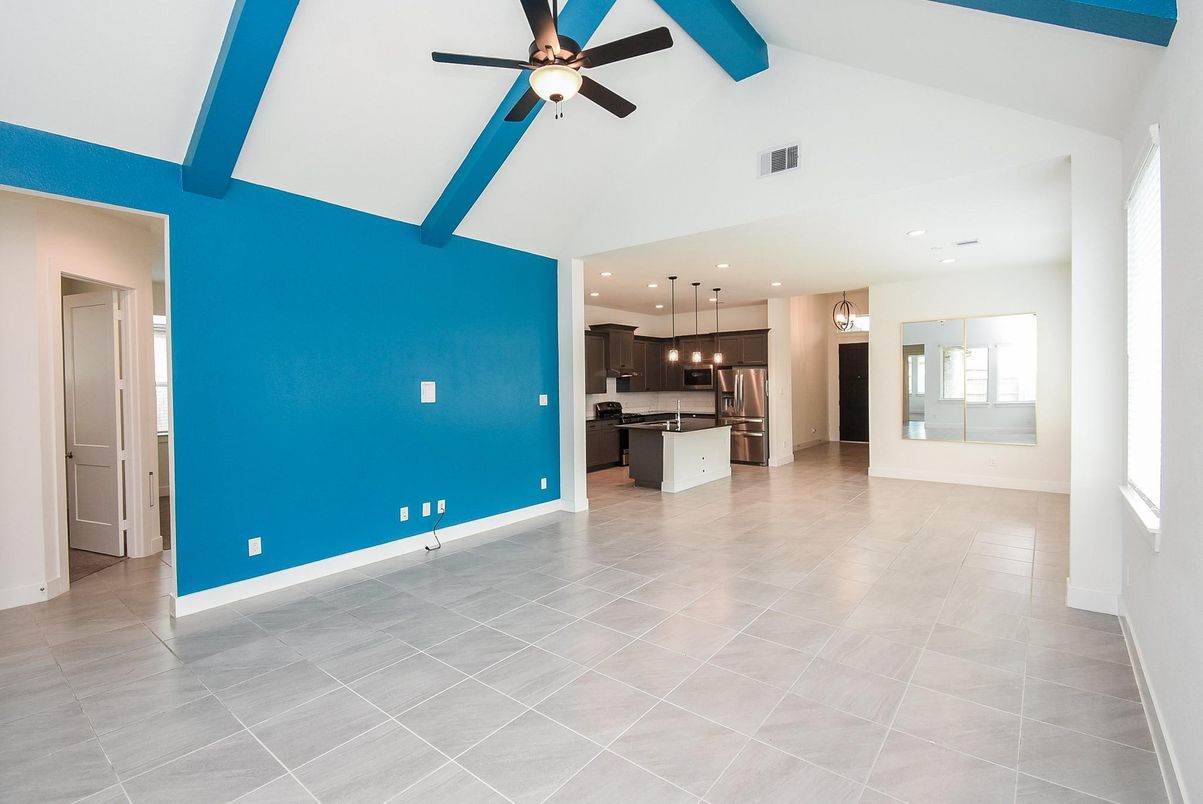 Empty room, Interior, Kitchen, Pendant Lights, Recessed Lighting
