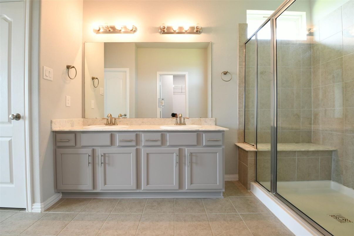 Bathroom, Dual Sink Vanities, Glass Shower, Interior