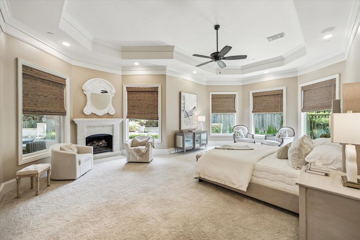 Bedroom, Fireplace, Interior, Recessed Lighting