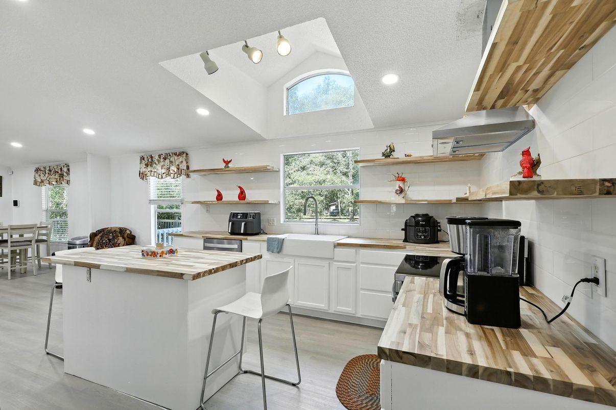 Interior, Kitchen, Recessed Lighting, Wood Texture Flooring