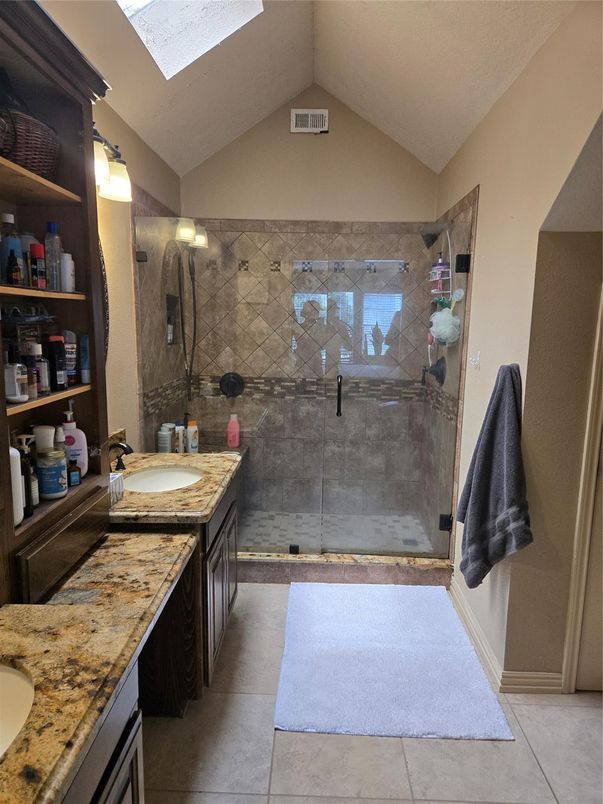 Bathroom, Dual Sink Vanities, Glass Shower, Interior
