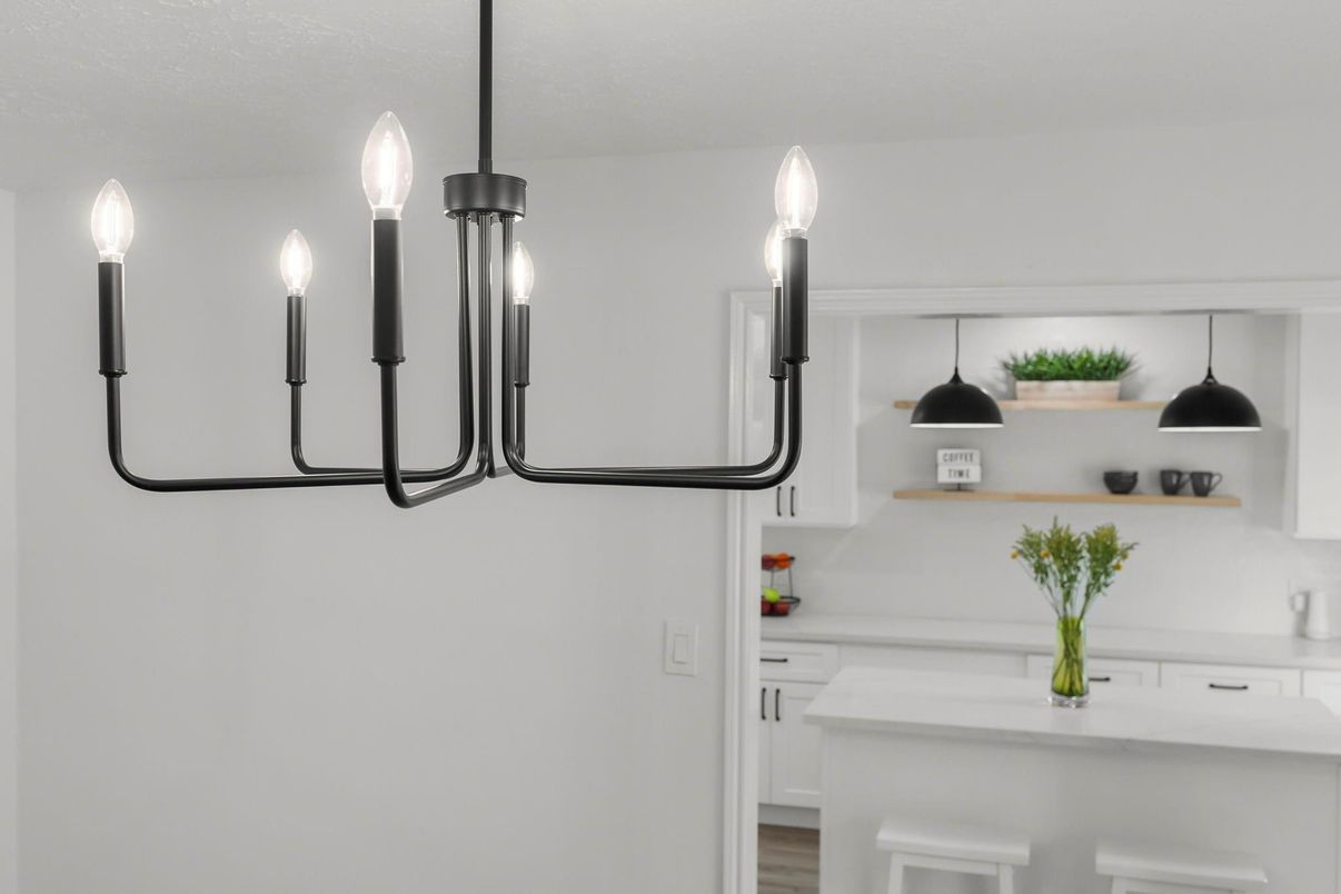 Interior, Kitchen, Pendant Lights, Wood Texture Flooring