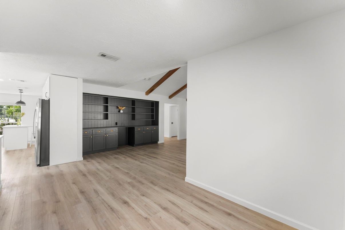 Interior, Kitchen, Recessed Lighting, Wood Texture Flooring