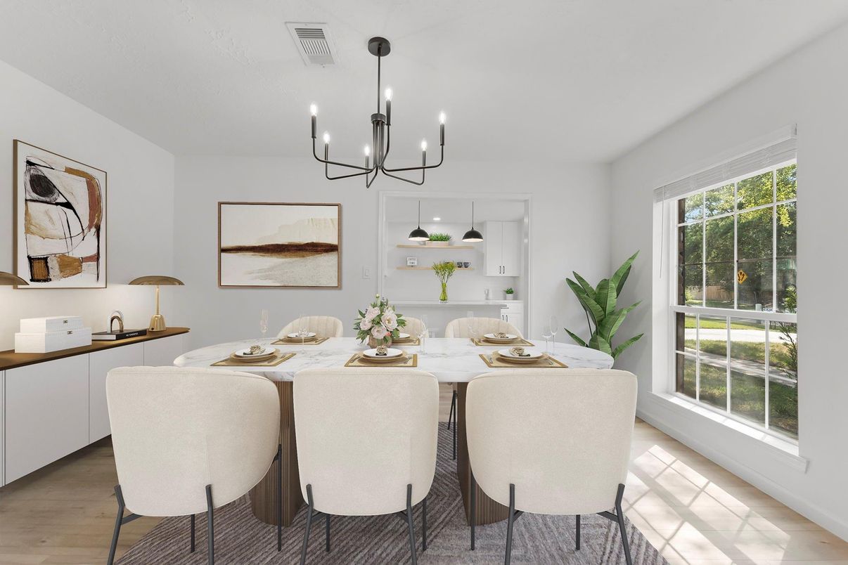 Chandelier, Dining room, Interior, Kitchen, Wood Texture Flooring