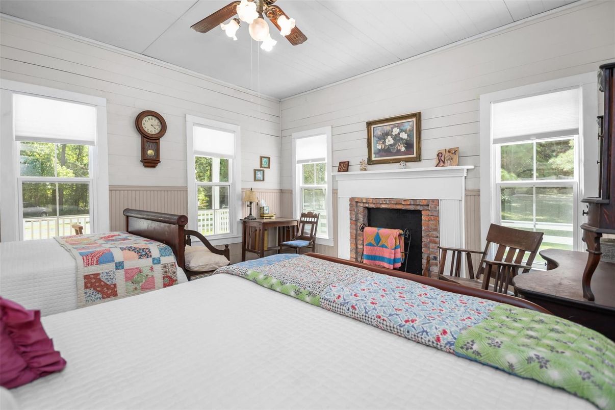 Bedroom, Fireplace, Interior