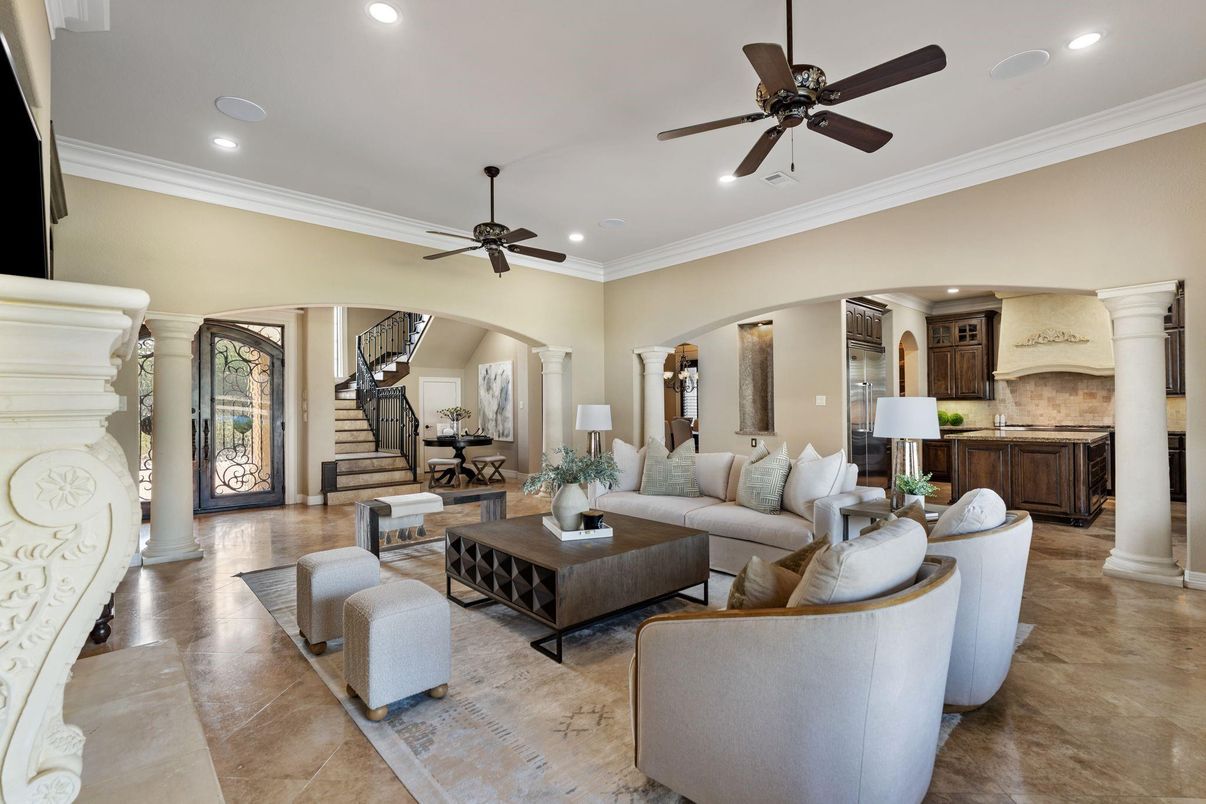 Fireplace, Interior, Living room, Recessed Lighting