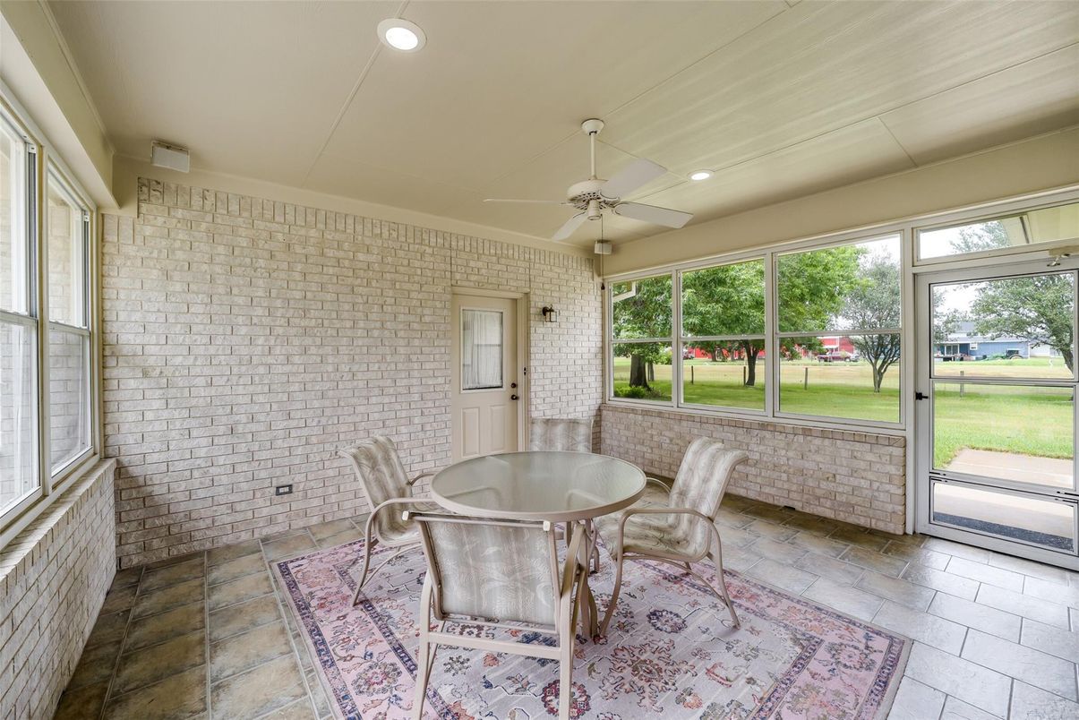 Interior, Recessed Lighting, Stone Walls, Sun Room