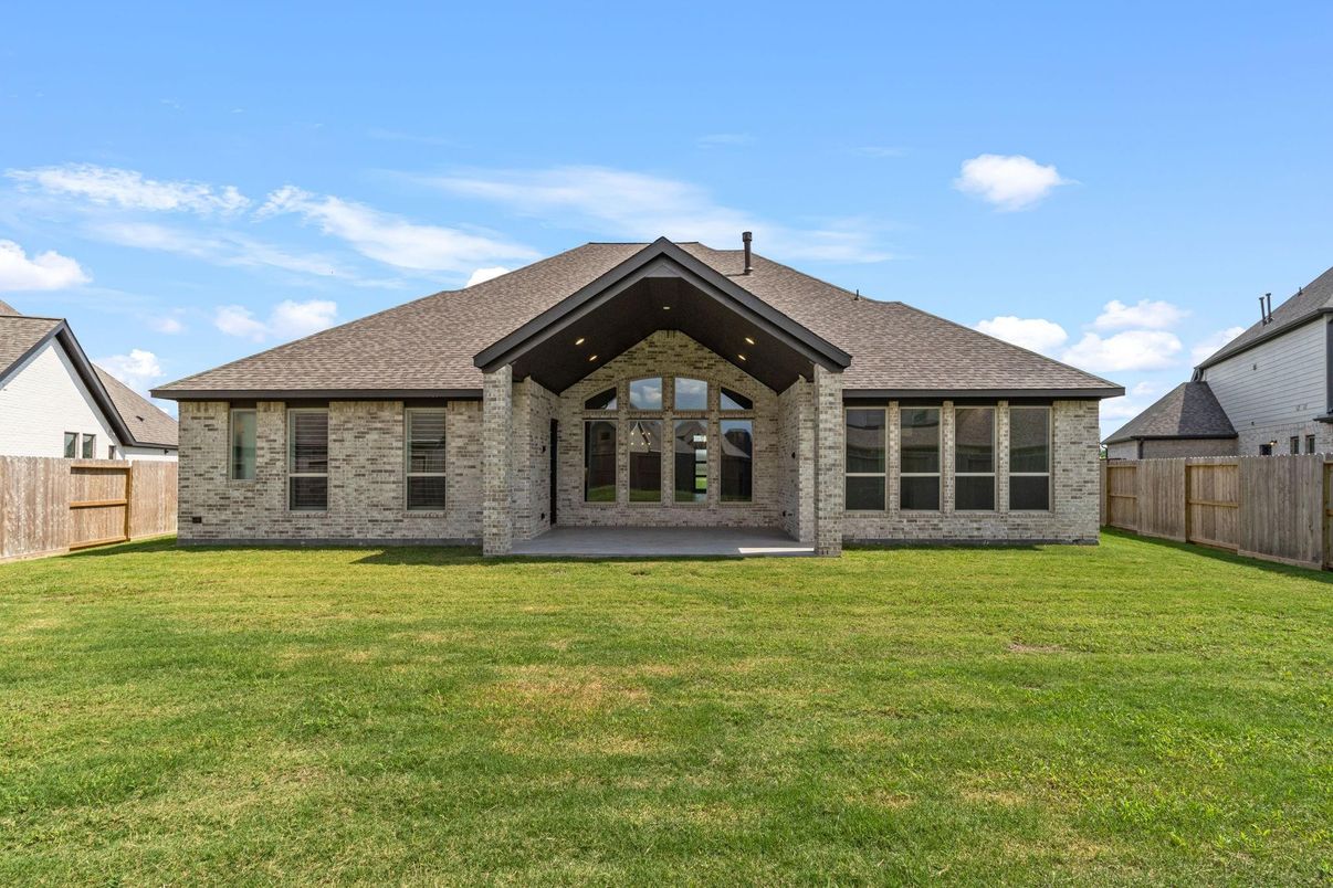 Backyard, Exterior, Facade, Brick Traditional