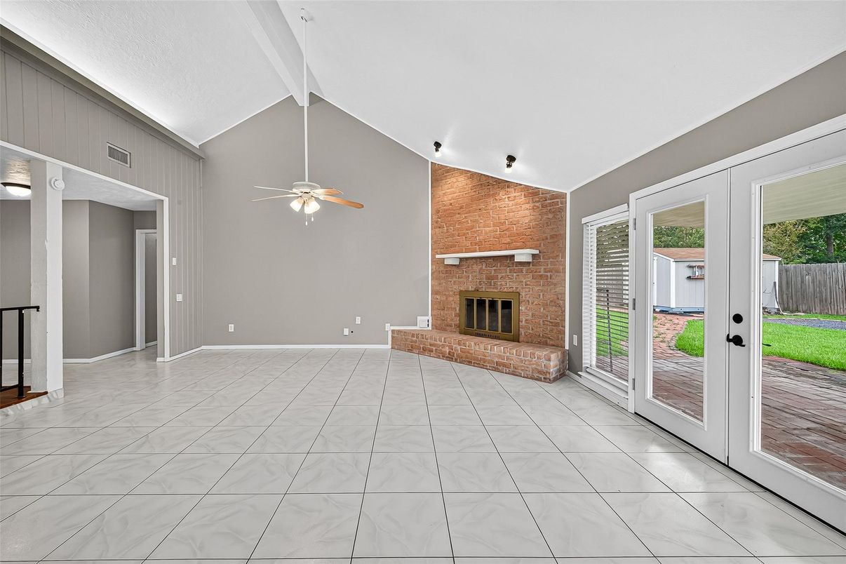 Empty room, Fireplace, Interior, Marble, Stone Walls