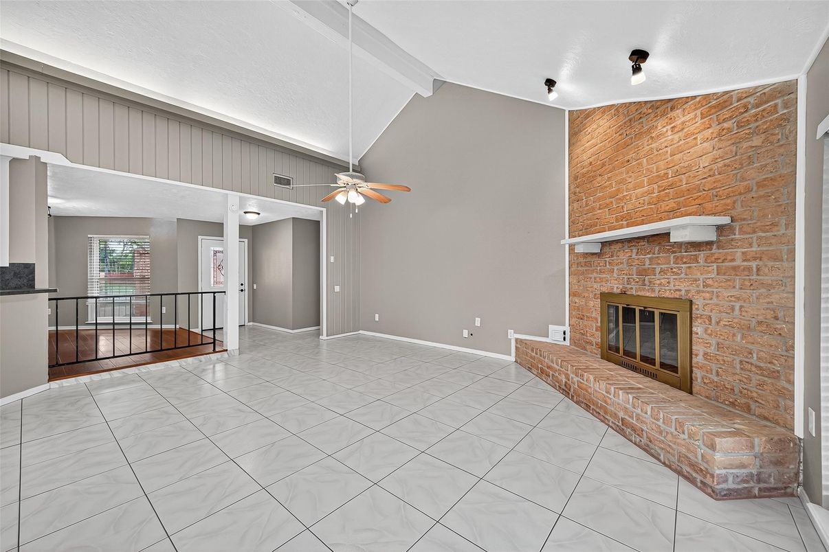 Empty room, Fireplace, Interior, Marble, Stone Walls