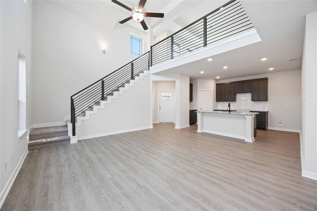 Interior, Kitchen, Recessed Lighting, Wood Texture Flooring