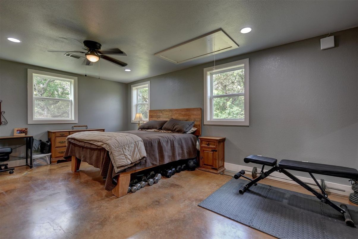 Bedroom, Fitness Equipment, Interior, Recessed Lighting