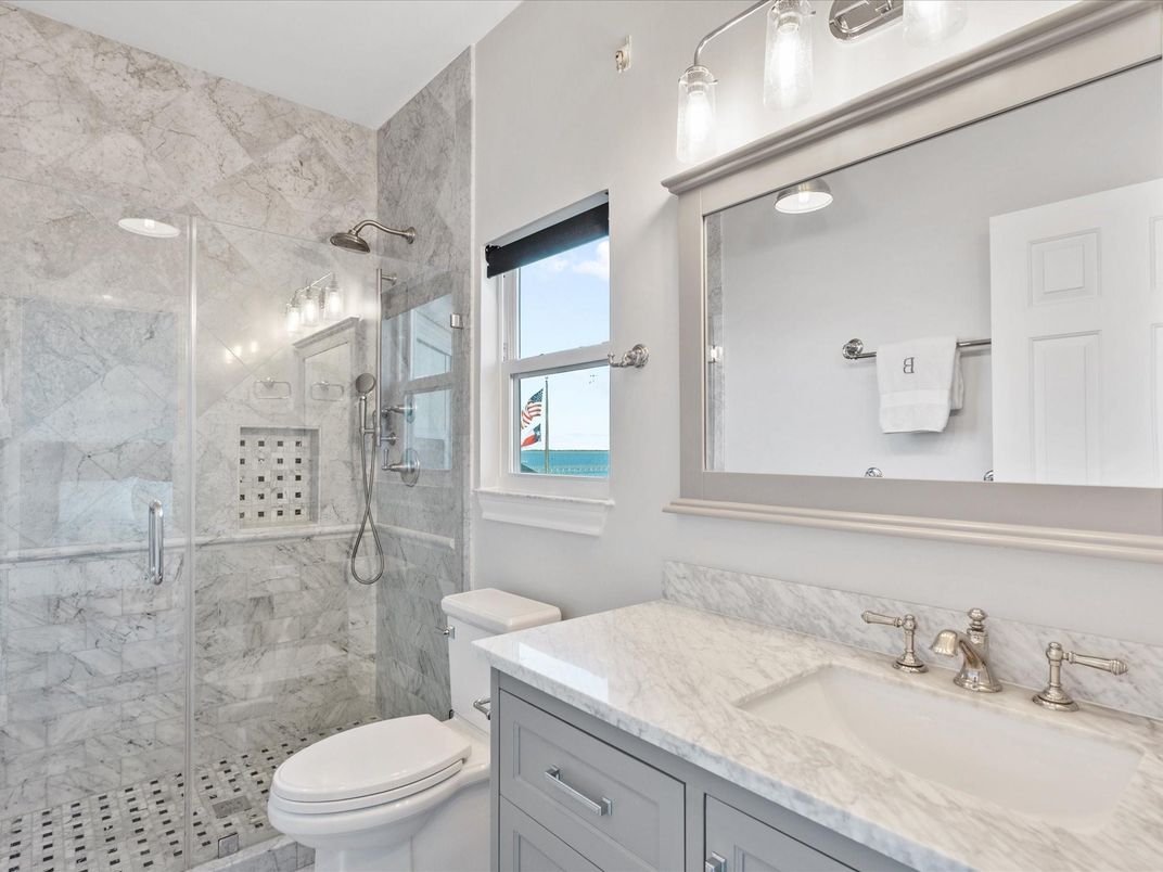 Bathroom, Glass Shower, Interior, Marble Walls