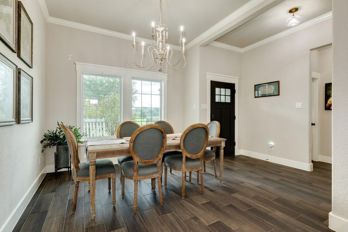 Chandelier, Dining room, Interior, Wood Texture Flooring