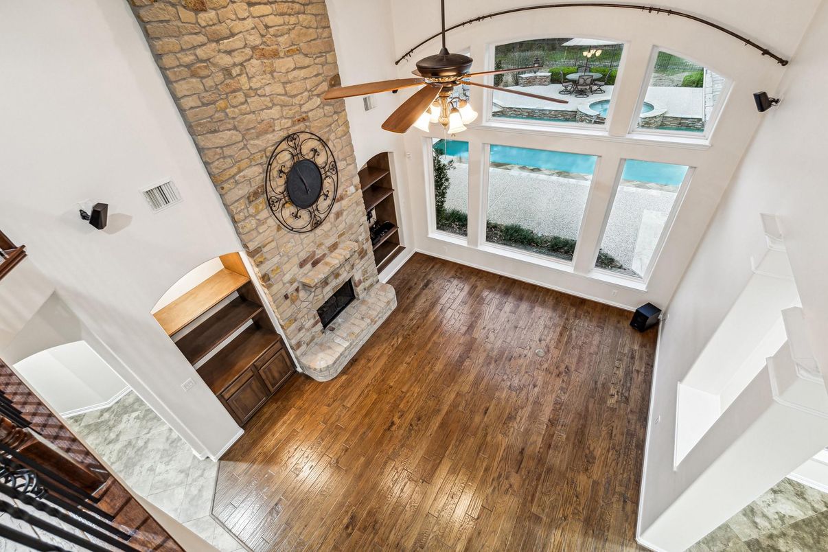 Fireplace, Interior, Stone Walls, Wood Texture Flooring