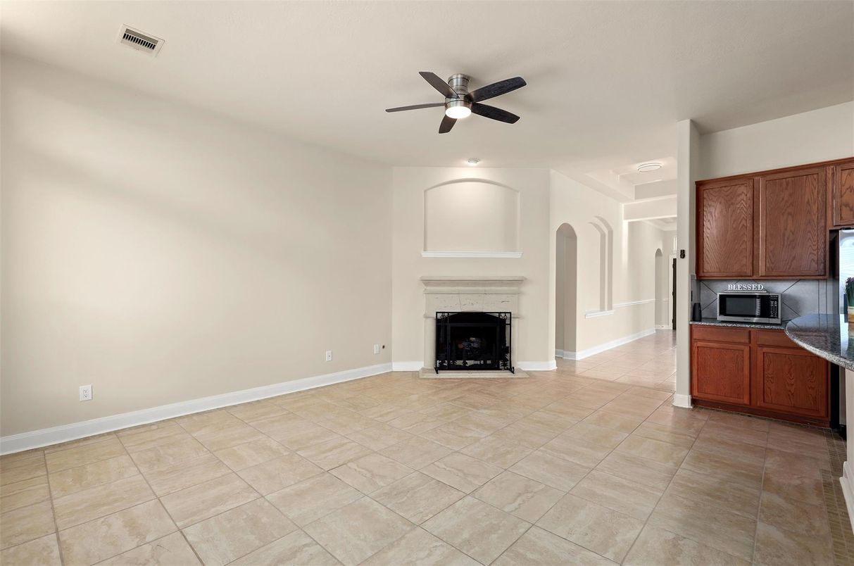 Empty room, Fireplace, Interior, Kitchen