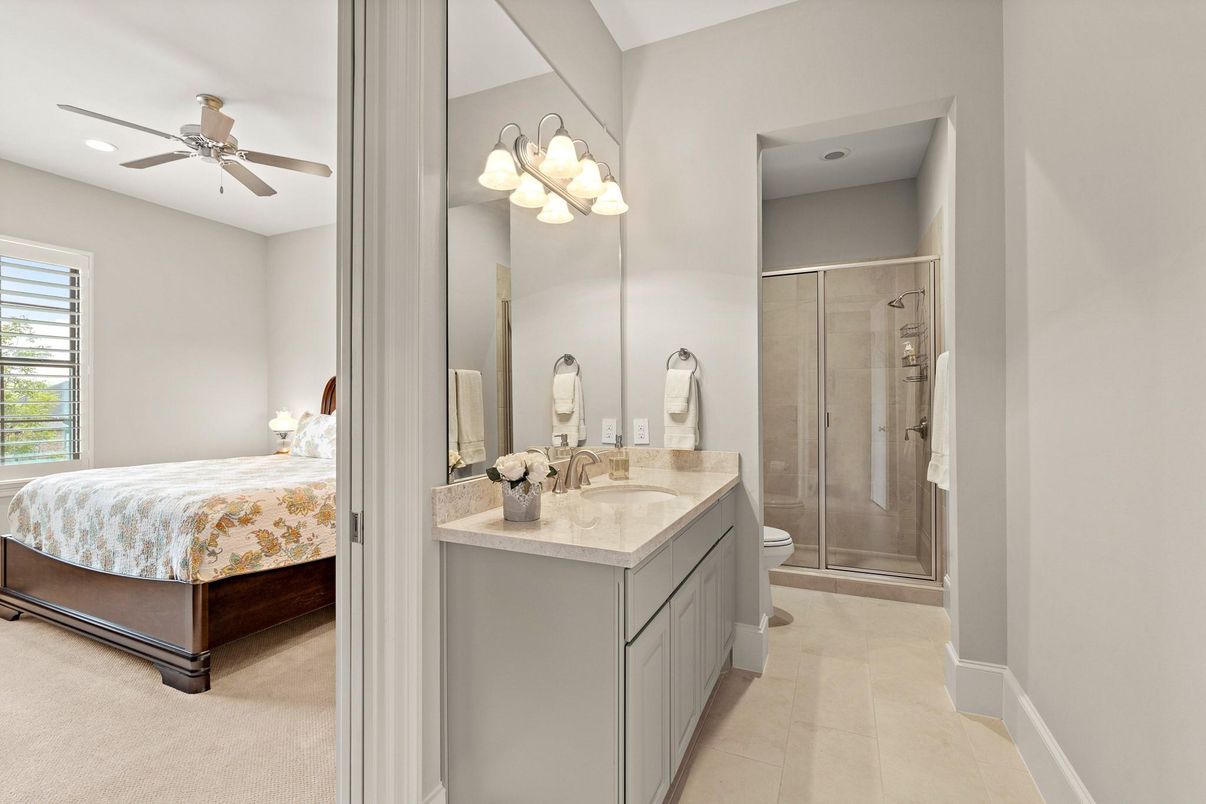 Bathroom, Bedroom, Glass Shower, Interior, Recessed Lighting