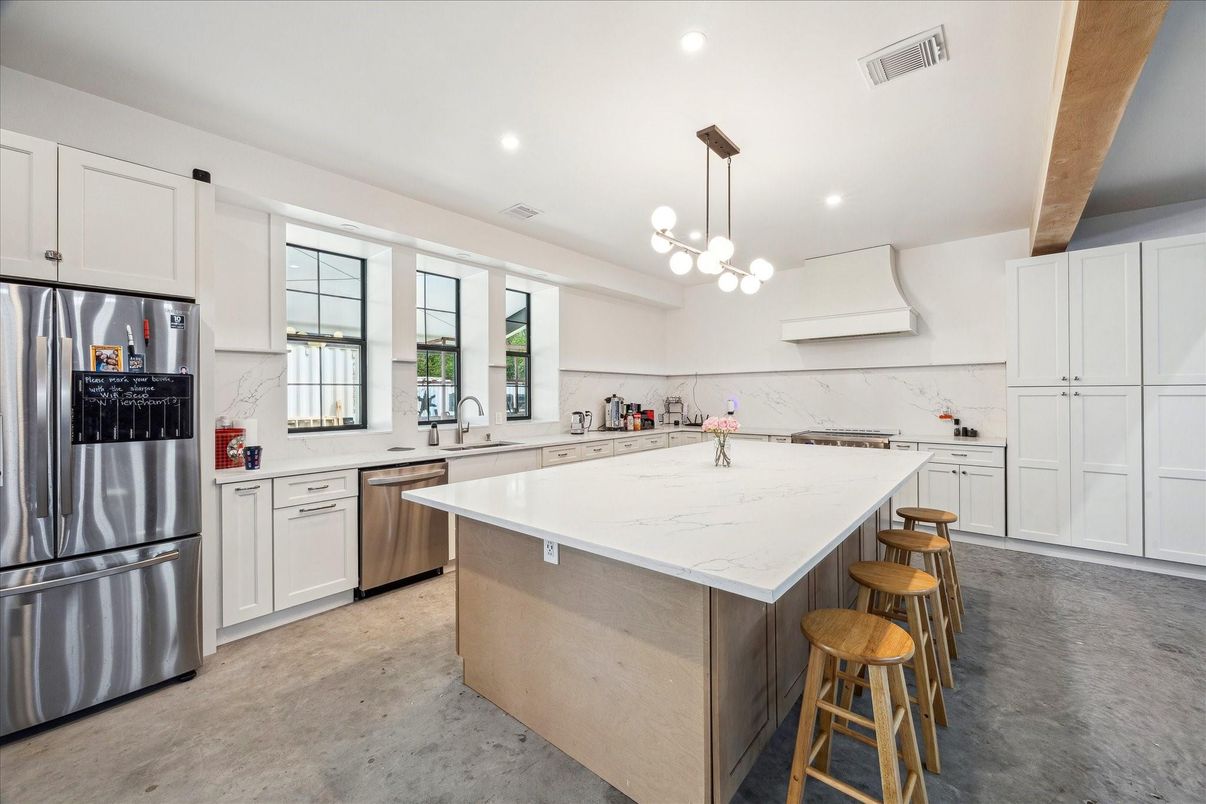 Interior, Kitchen, Pendant Lights, Recessed Lighting, Stainless Steel Appliances