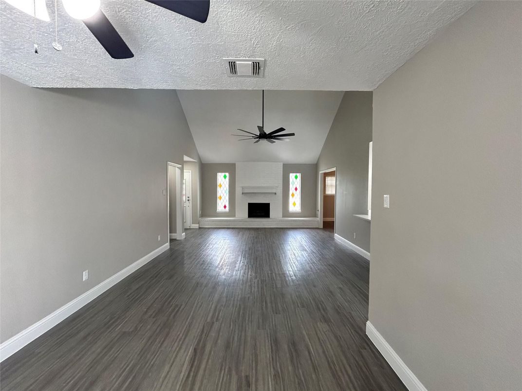 Empty room, Fireplace, Interior, Wood Texture Flooring