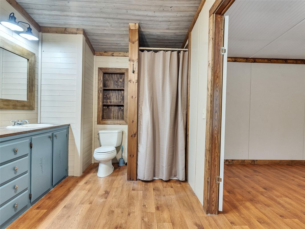 Bathroom, Interior, Wooden Ceilings, Wood Texture Flooring