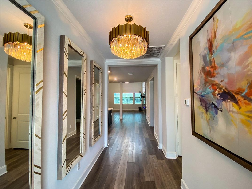 Chandelier, Interior, Pendant Lights, Recessed Lighting, Wood Texture Flooring