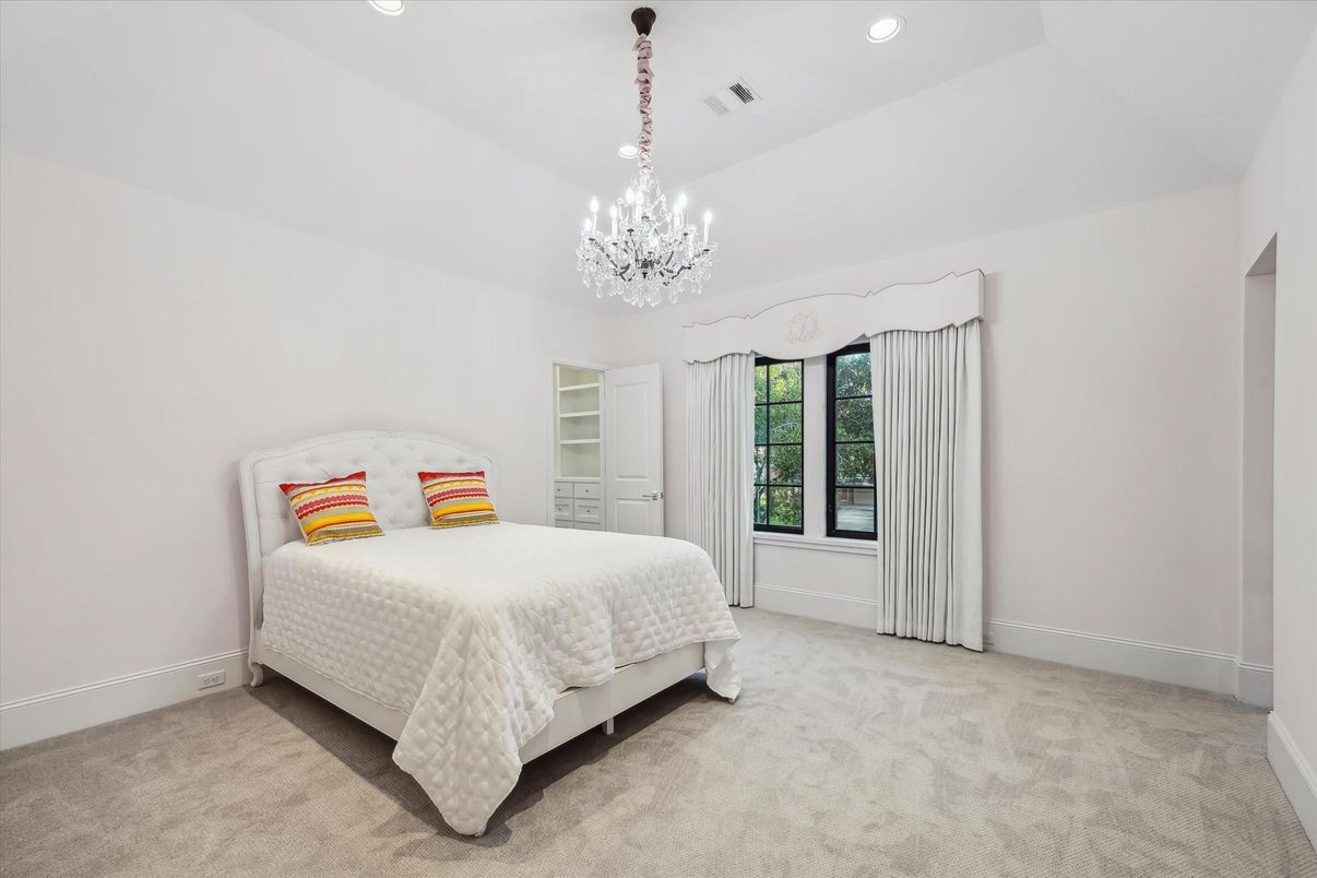 Bedroom, Chandelier, Interior, Recessed Lighting