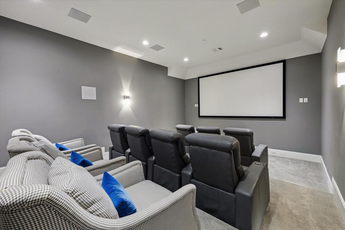 Home Theatre Room, Interior, Projection Screen, Recessed Lighting, Theatre Room
