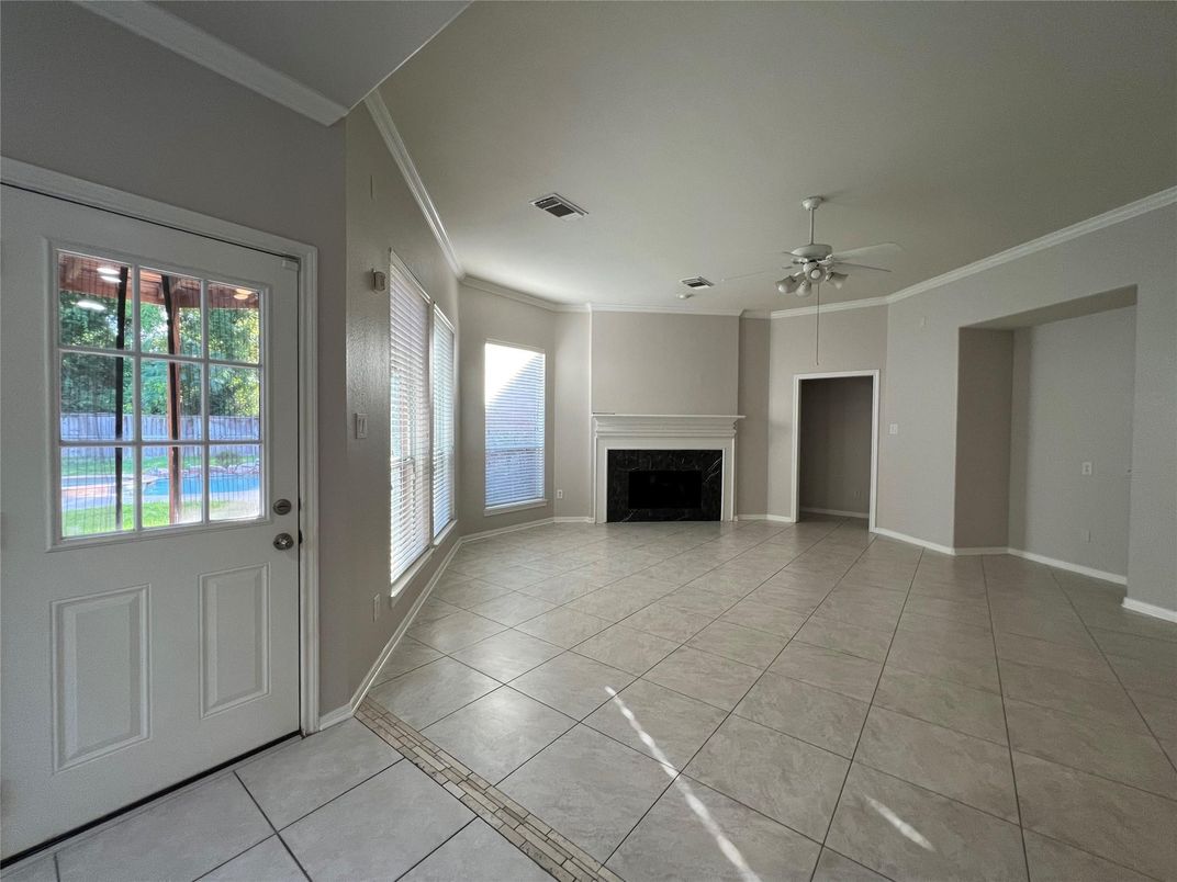 Empty room, Fireplace, Interior