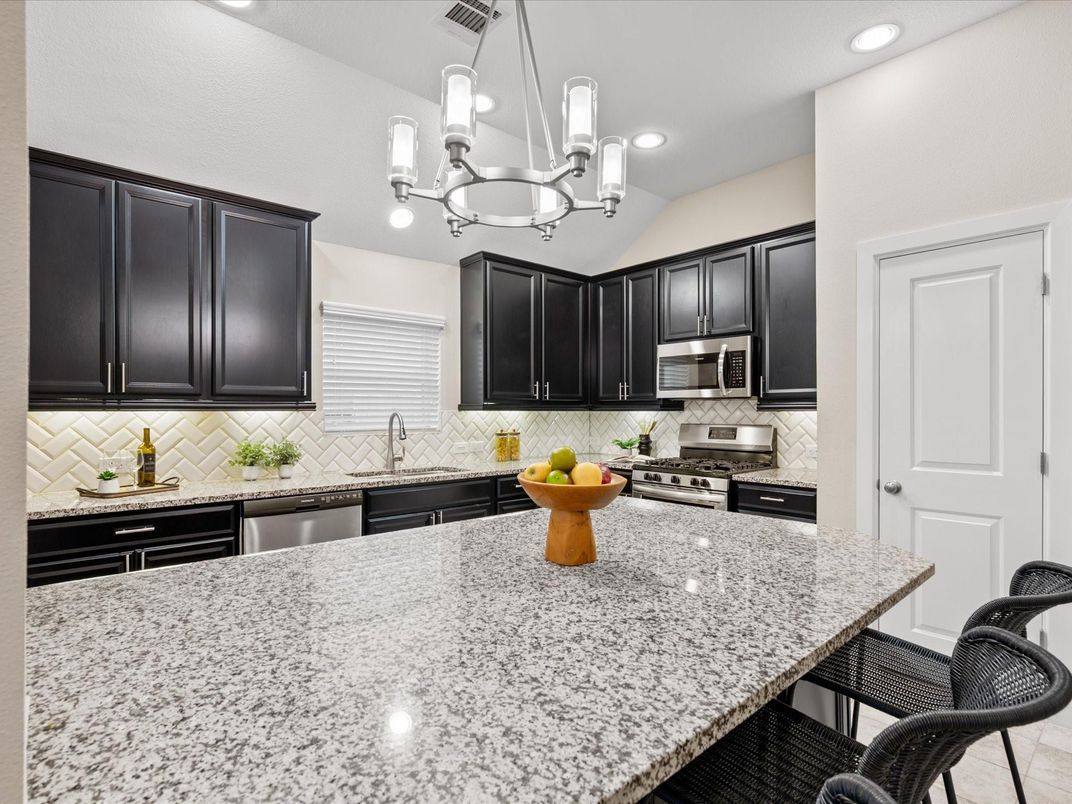 Interior, Kitchen, Pendant Lights, Recessed Lighting, Stainless Steel Appliances