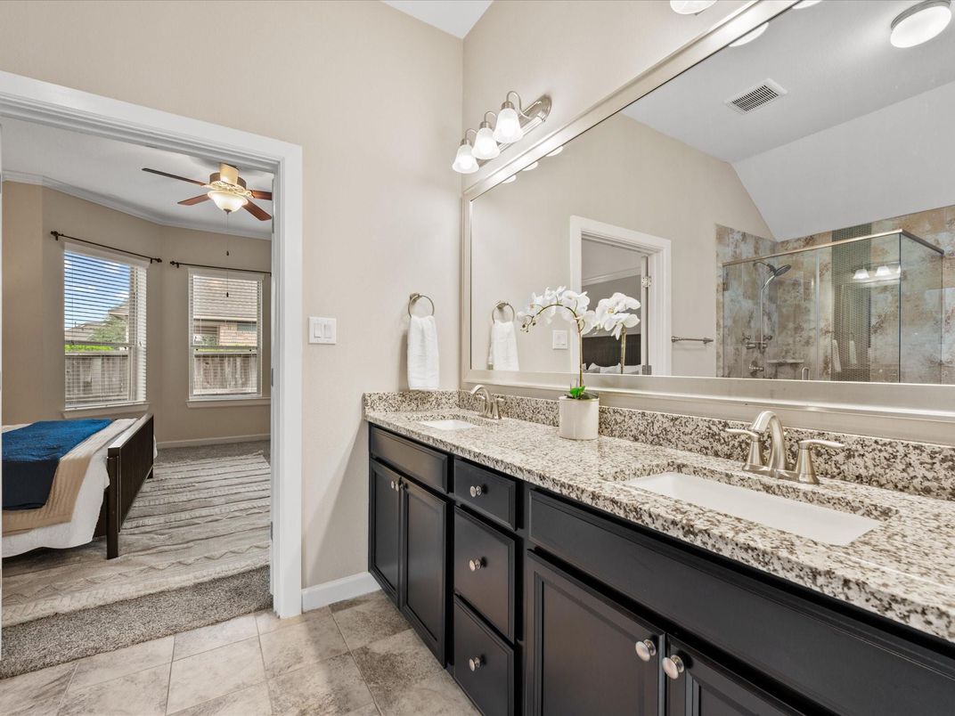 Bathroom, Dual Sink Vanities, Glass Shower, Interior