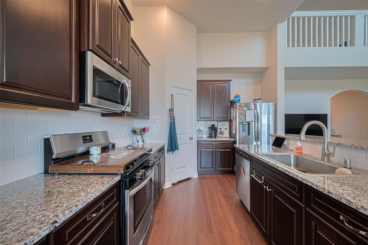 Interior, Kitchen, Stainless Steel Appliances, Wood Texture Flooring