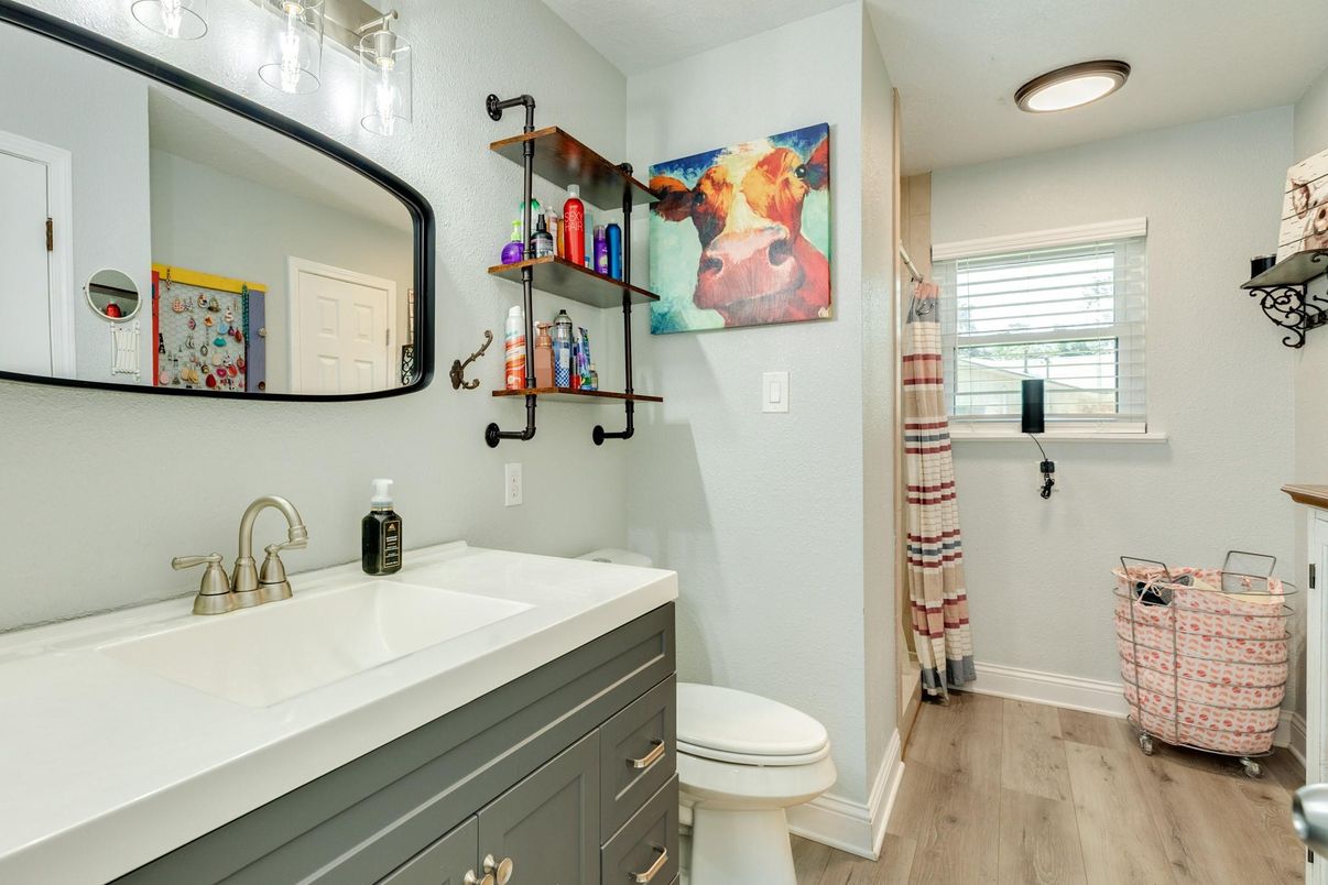 Bathroom, Interior, Wood Texture Flooring