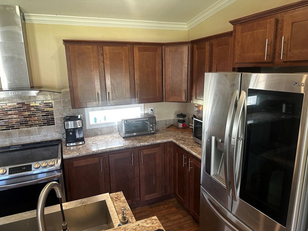 Interior, Kitchen, Stainless Steel Appliances, Wood Texture Flooring