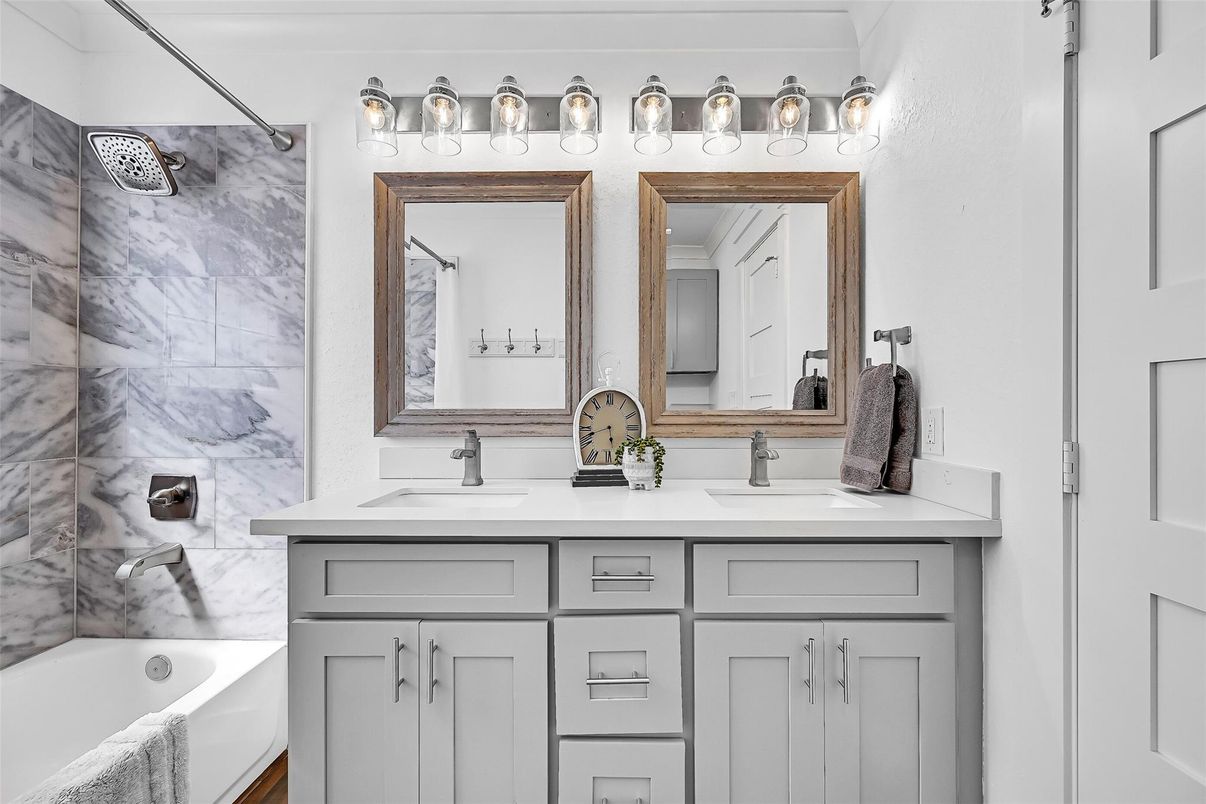 Bathroom, Dual Sink Vanities, Interior, Marble Walls