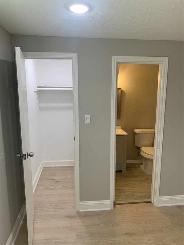Bathroom, Interior, Recessed Lighting, Wood Texture Flooring