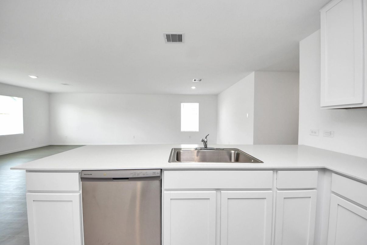 Empty room, Interior, Kitchen, Recessed Lighting