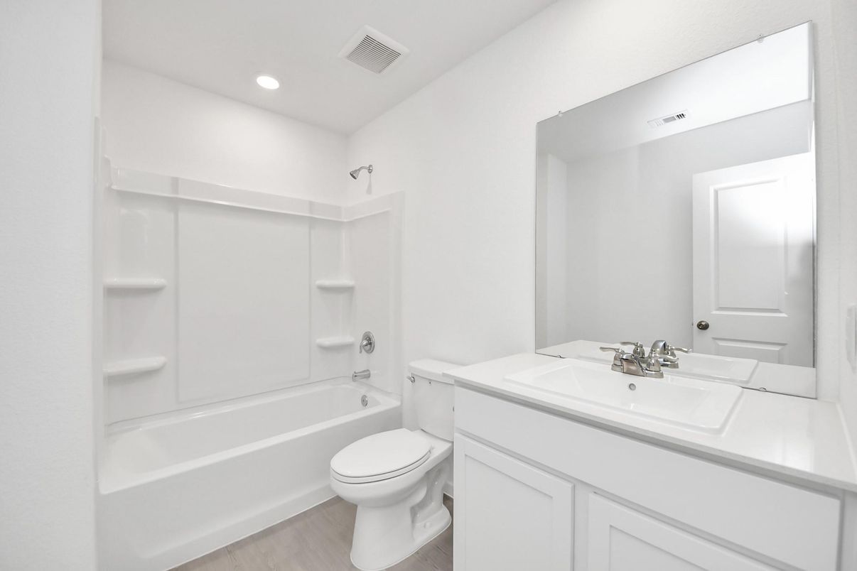 Bathroom, Interior, Recessed Lighting, Wood Texture Flooring