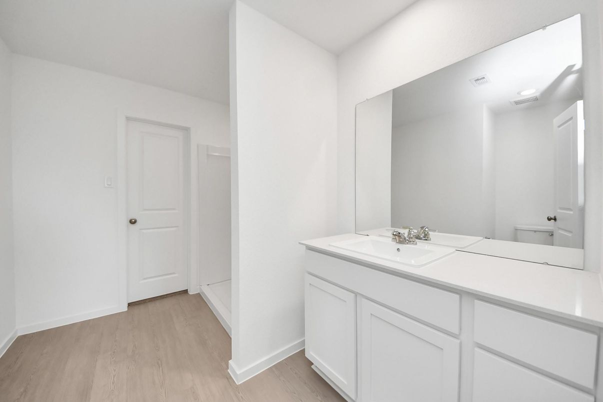 Bathroom, Dual Sink Vanities, Interior, Wood Texture Flooring