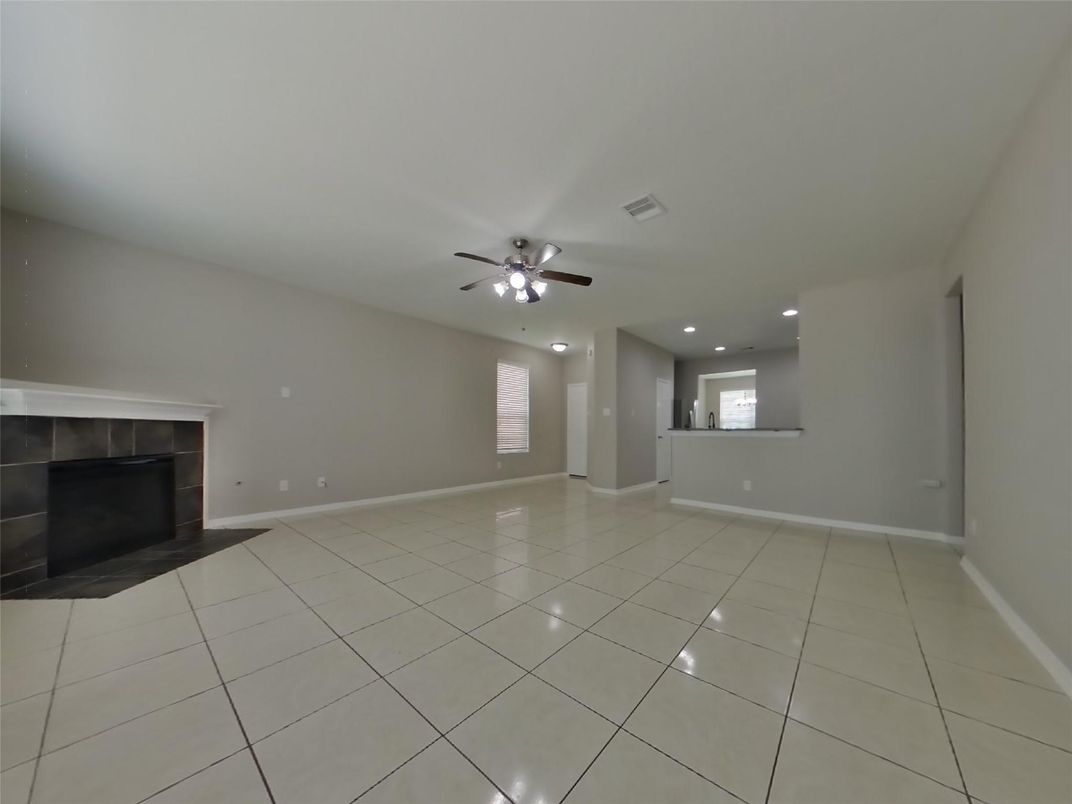 Empty room, Fireplace, Interior, Recessed Lighting