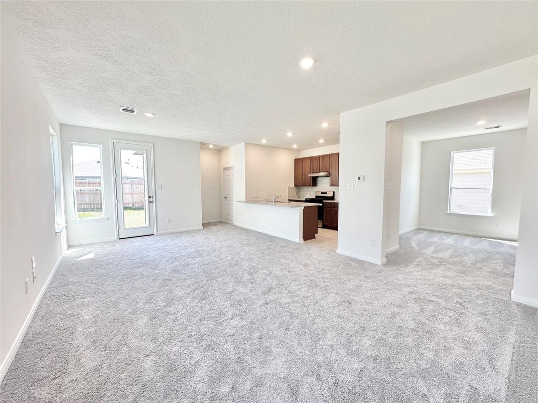 Empty room, Interior, Kitchen, Recessed Lighting