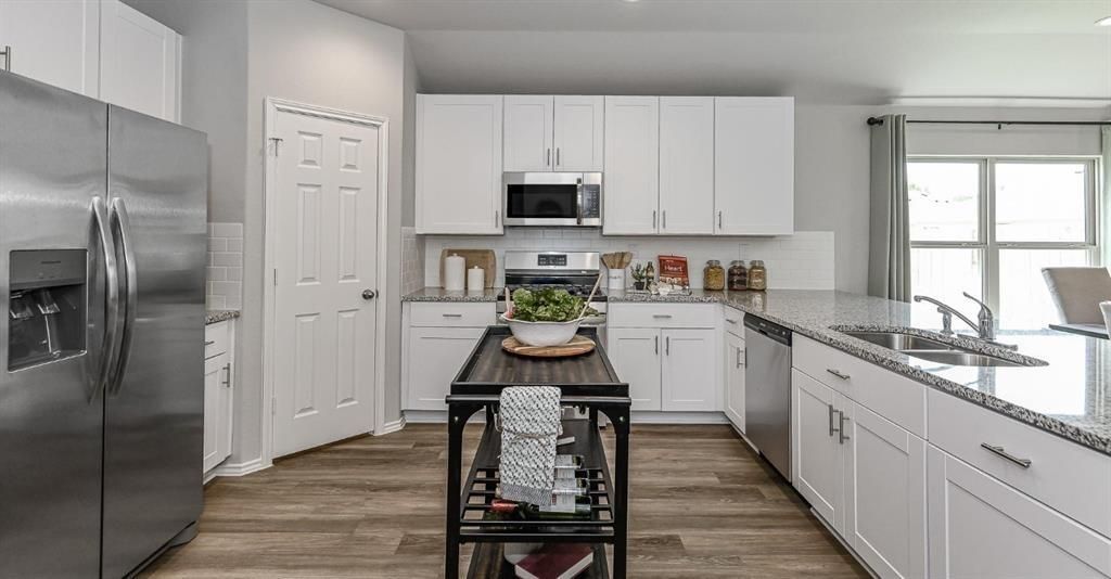 Interior, Kitchen, Stainless Steel Appliances, Wood Texture Flooring
