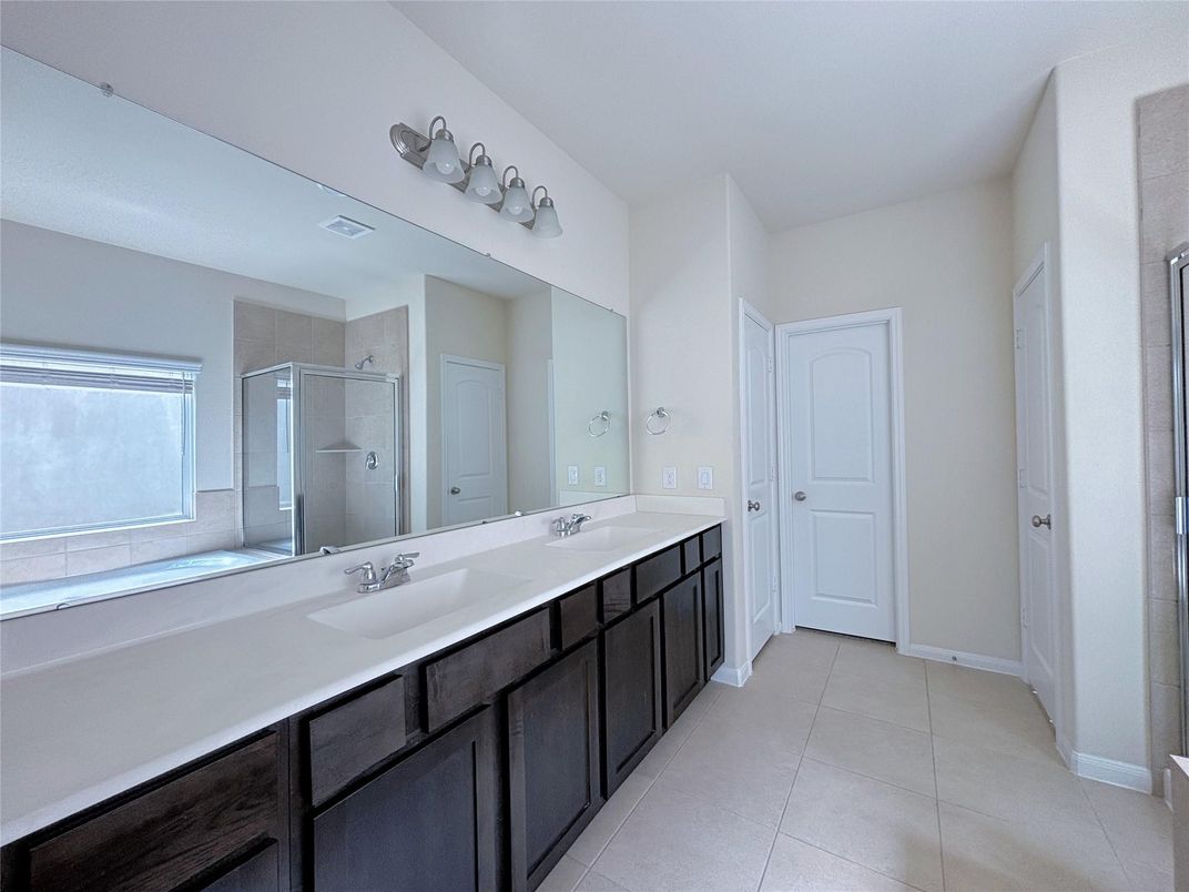 Bathroom, Dual Sink Vanities, Glass Shower, Interior