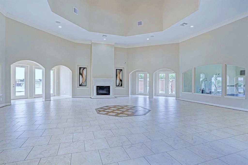 Empty room, Fireplace, Interior, Recessed Lighting
