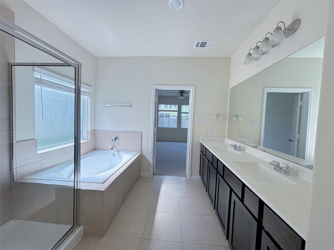 Bathroom, Dual Sink Vanities, Glass Shower, Interior