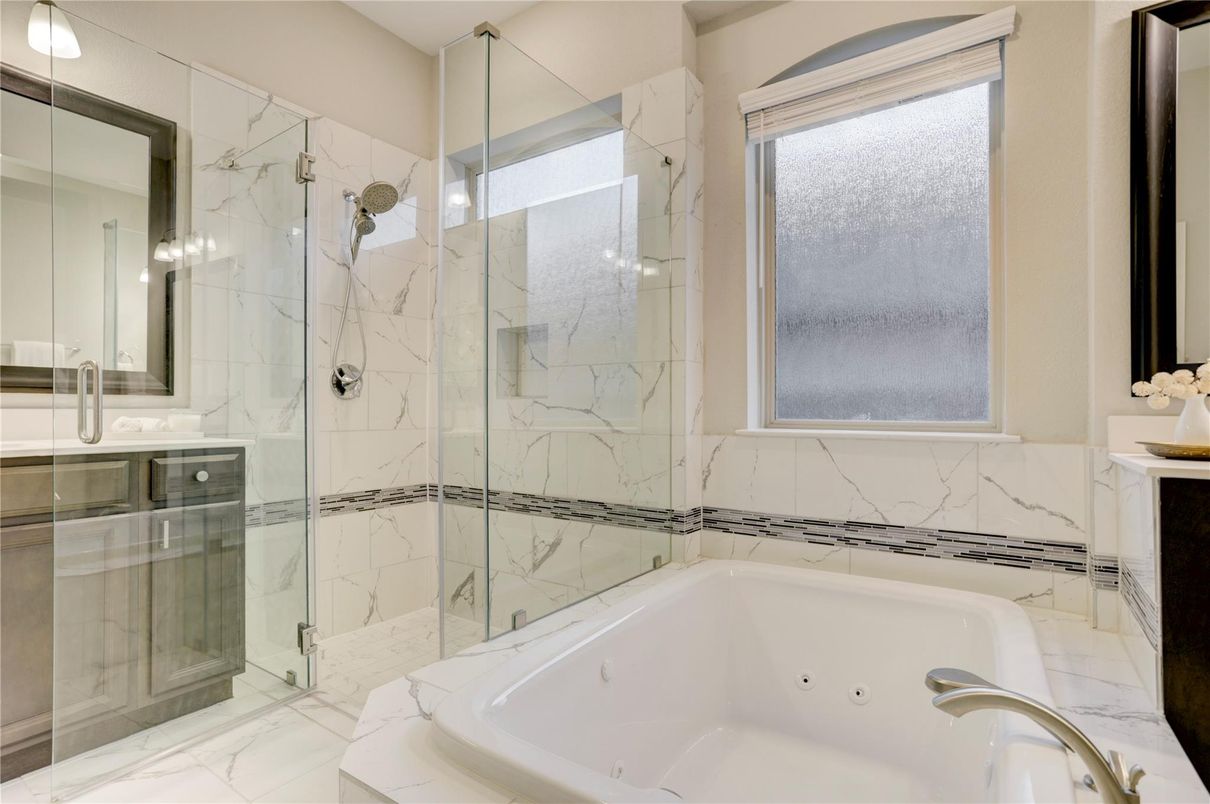 Bathroom, Glass Shower, Interior, Marble, Marble Walls