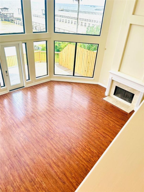 Empty room, Fireplace, Interior, Wood Texture Flooring