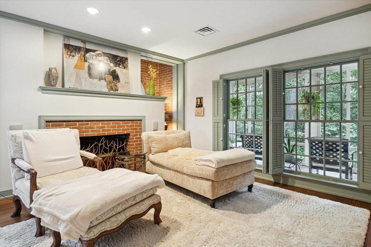 Fireplace, Interior, Recessed Lighting, Wood Texture Flooring