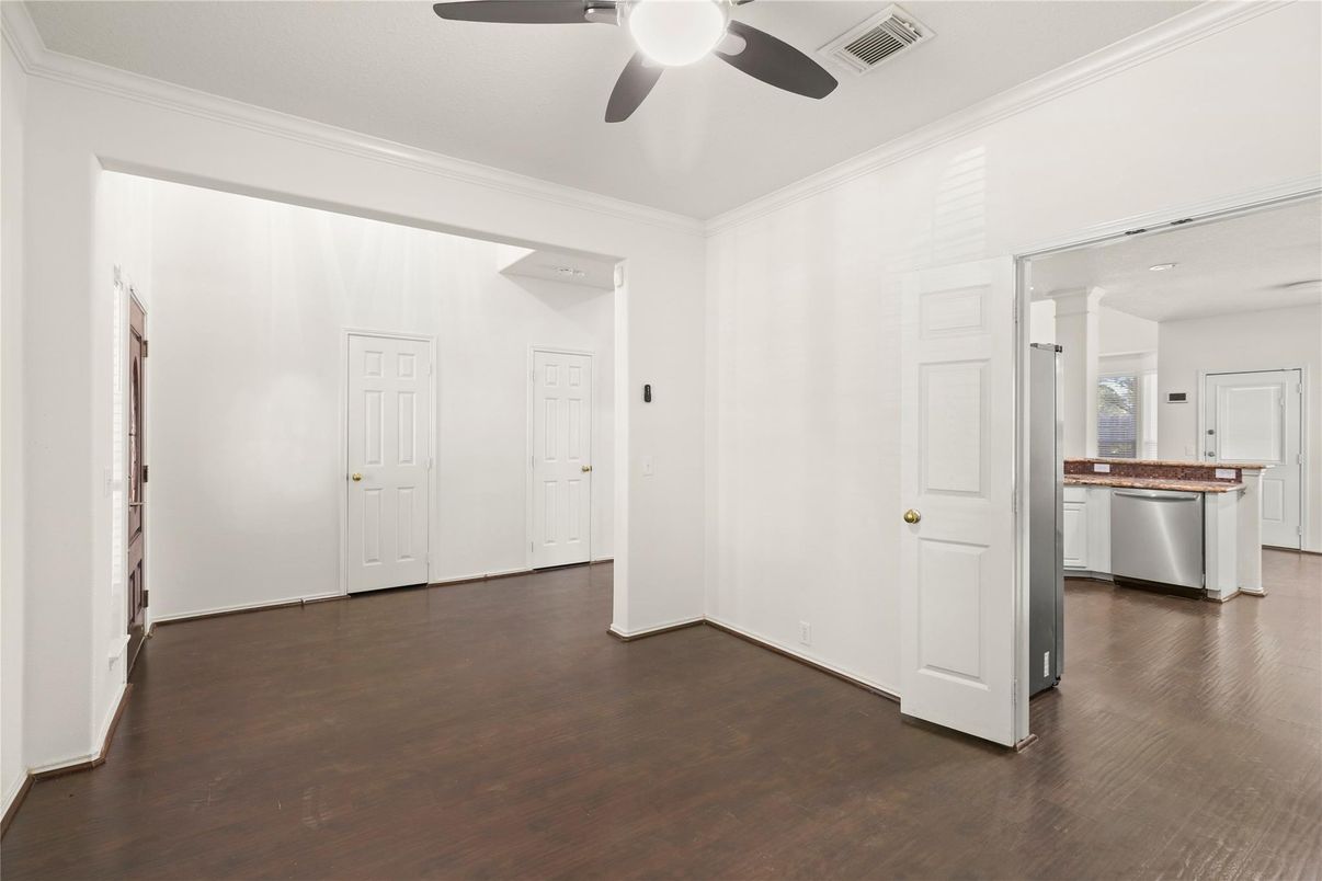 Empty room, Interior, Kitchen, Wood Texture Flooring